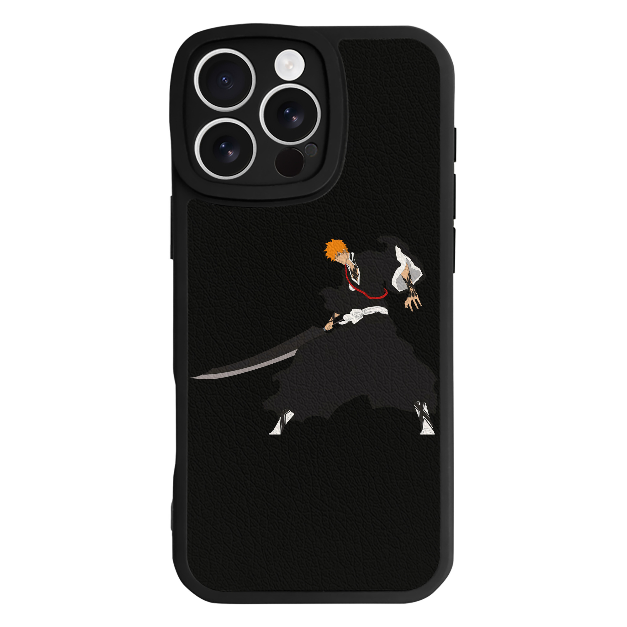 （画像用） ブリーチ 黒崎一護（くろさき いちご）BLEACH Kurosaki Ichigo 【iPhone 16シリーズ対応】シリコンスマホケース（レザー調） 材質：シリコン